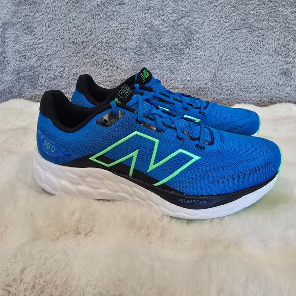 New Balance Running Shoe 680V8 BLUE OASIS/LIME LEAF/BLACK/WHITE MENS Size 12 NEW main image 7